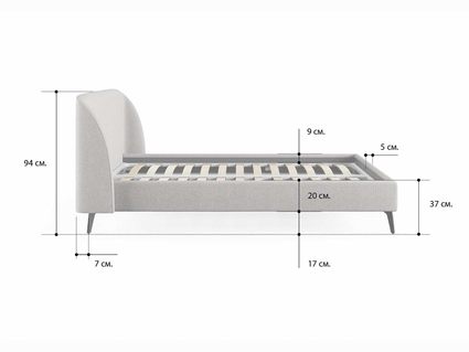 Кровать Сонум Rosa Вельвет Латте 80х190