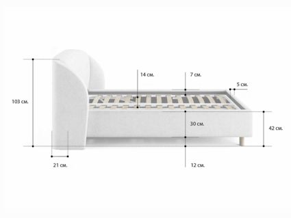 Кровать Сонум Valencia Кашемир Горчичный (с подъемным механизмом) 90х190