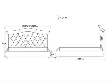 Кровать Димакс Эридан Сапфир с подъемным механизмом 160х200
