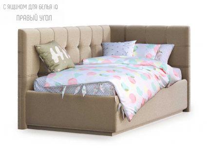 Кровать Nuvola Sabina угловая Velutto 22 (с подъемным механизмом) 200х190